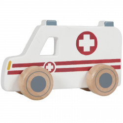 Ambulance en bois little dutch-detail
