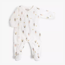 Pyjama en velours motif petits personnages, taille 6 mois - Moulin Roty-detail