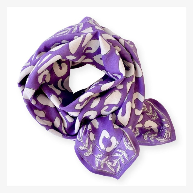 Grand foulard Latika "Artistic Violette" - Apaches Collections
