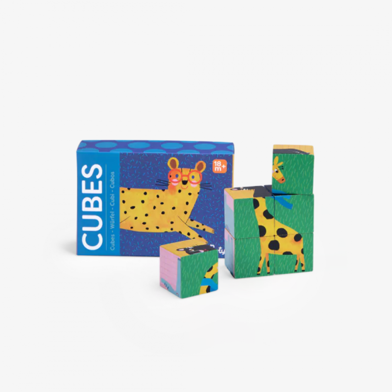 Puzzle en bois 6 cubes, collection les Toupitis - Moulin Roty