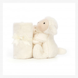 Doudou bashful mouton avec son petit plaid blanc - Jellycat-detail