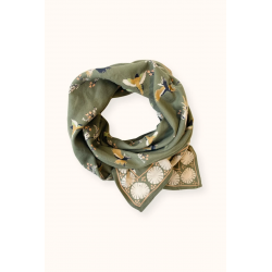 grand foulard latika cerisier eucalyptus de la marque Apaches Collections-detail